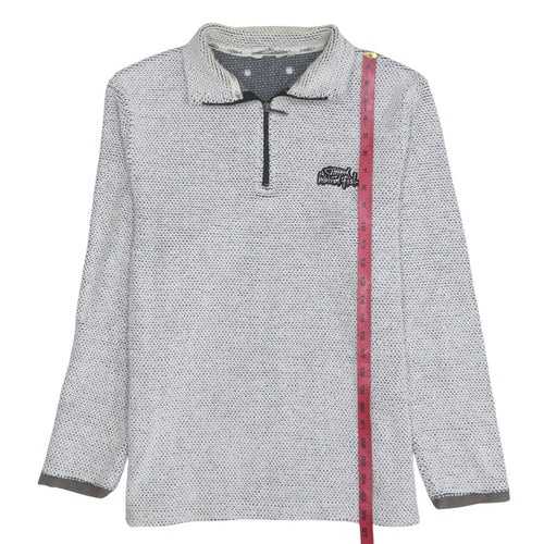 Weird Fish Men's Grey 1/2 Zip Knit Sweatshirt S Regular Fit