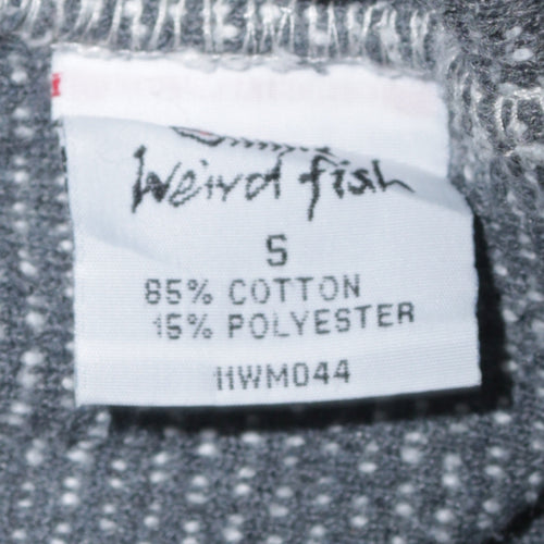 Weird Fish Men's Grey 1/2 Zip Knit Sweatshirt S Regular Fit