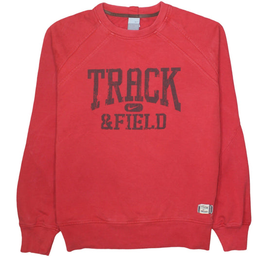 Nike Mens Red Crew Neck Track & Field Sweatshirt Size L