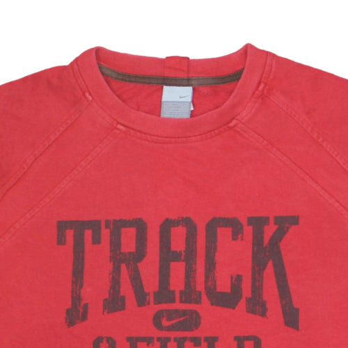 Nike Mens Red Crew Neck Track & Field Sweatshirt Size L