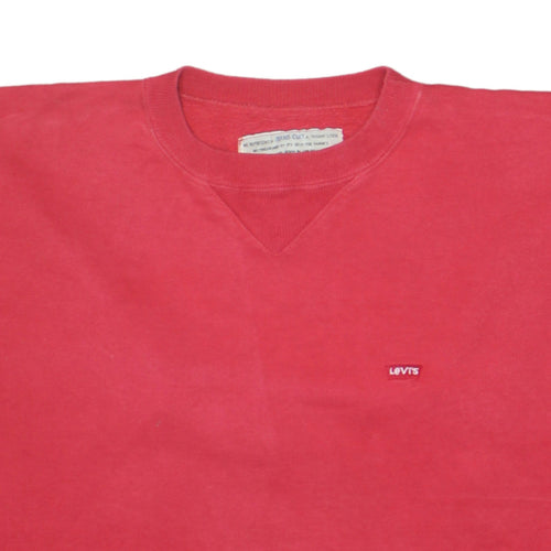 Levi's Womens Red Crew Neck Pullover Sweatshirt Size M Cotton