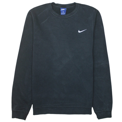 Nike Men's Black Small Crew Neck Pullover Fleece Sweatshirt