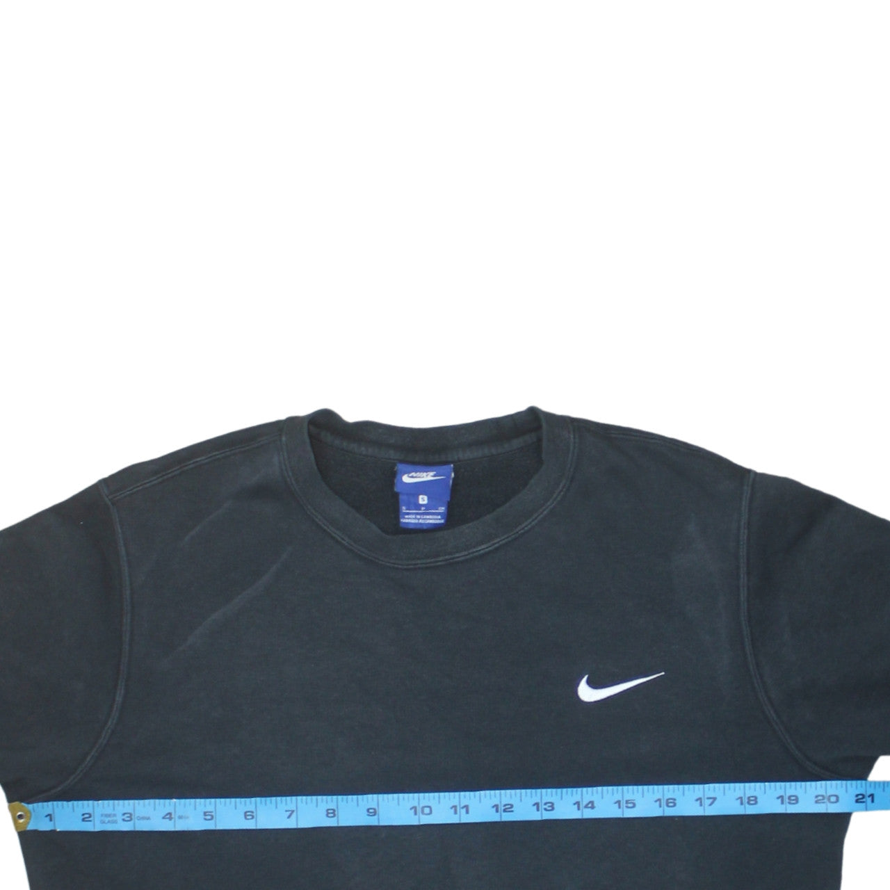 Nike Men's Black Small Crew Neck Pullover Fleece Sweatshirt