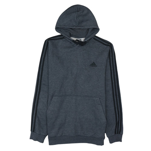 Adidas Men's Grey Pullover Hoodie L Regular Fit Sports Fleece
