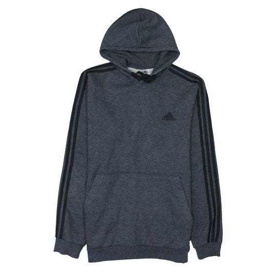 Adidas Men's Grey Pullover Hoodie L Regular Fit Sports Fleece
