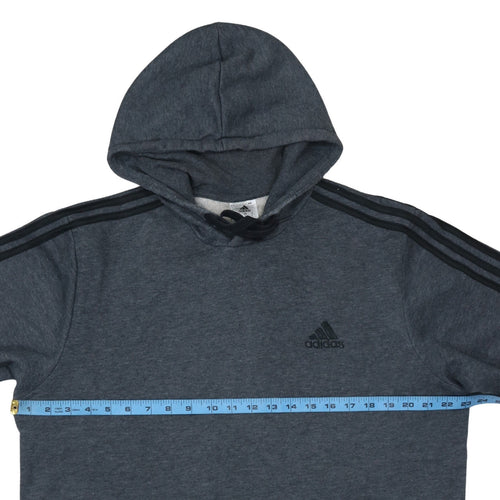 Adidas Men's Grey Pullover Hoodie L Regular Fit Sports Fleece