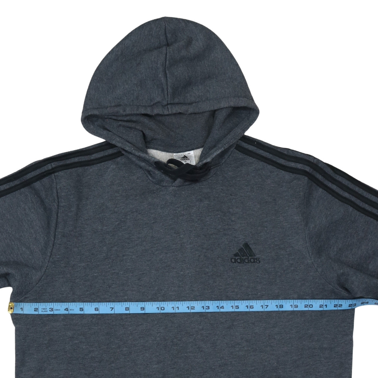Adidas Men's Grey Pullover Hoodie L Regular Fit Sports Fleece