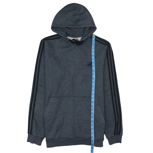Adidas Men's Grey Pullover Hoodie L Regular Fit Sports Fleece