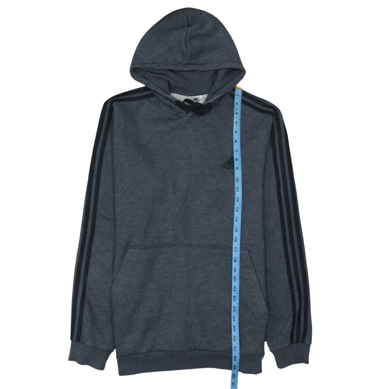 Adidas Men's Grey Pullover Hoodie L Regular Fit Sports Fleece