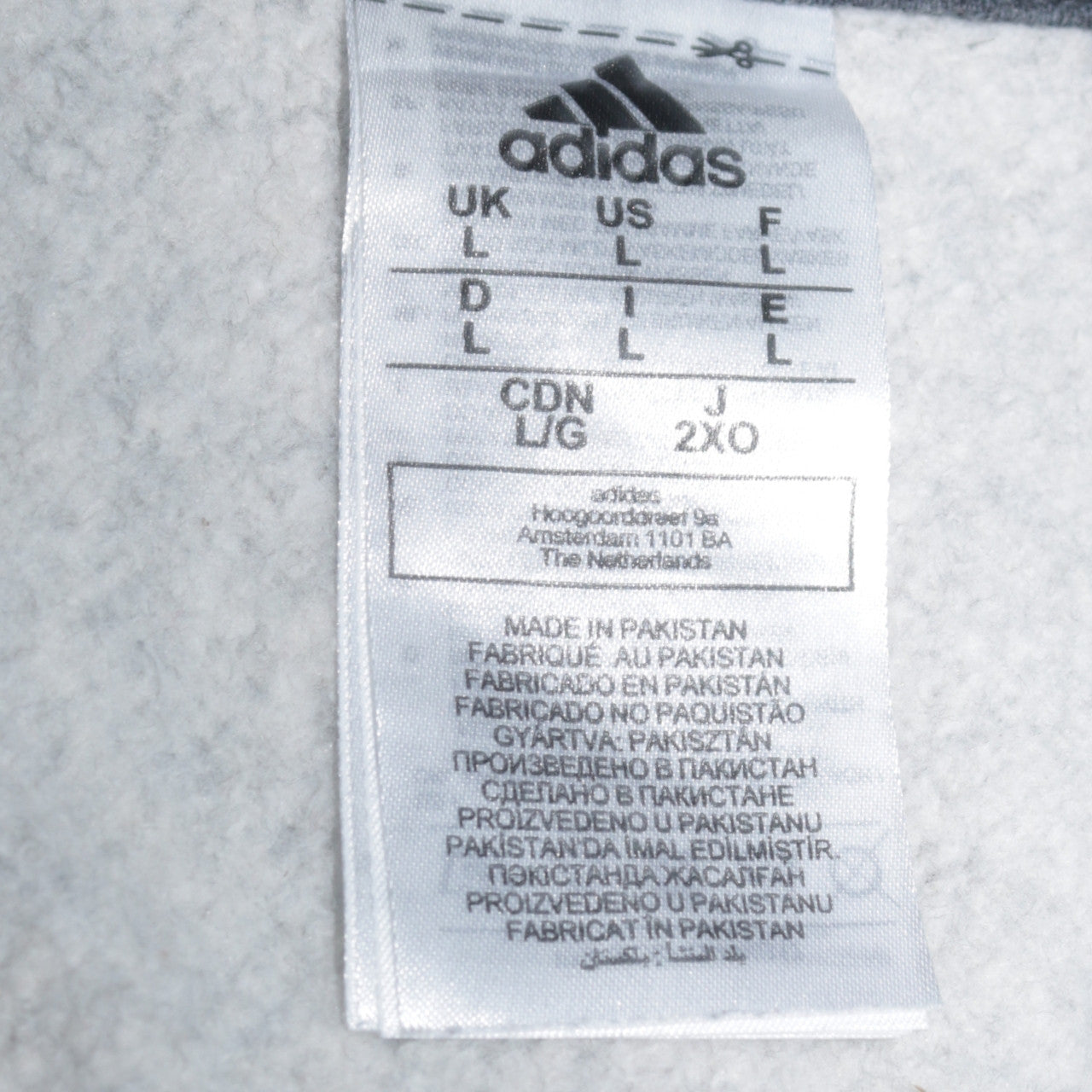 Adidas Men's Grey Pullover Hoodie L Regular Fit Sports Fleece
