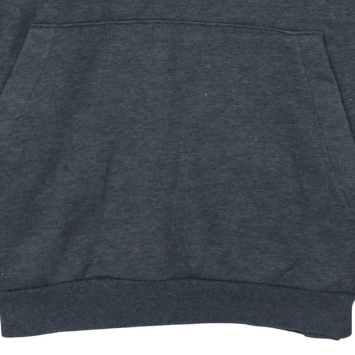 Adidas Men's Grey Pullover Hoodie L Regular Fit Sports Fleece