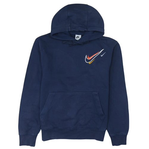 Nike Men's Blue Pullover Hoodie XS Graphic Logo Fleece