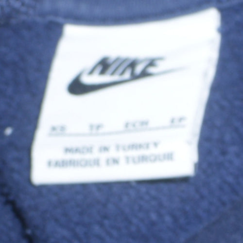 Nike Men's Blue Pullover Hoodie XS Graphic Logo Fleece
