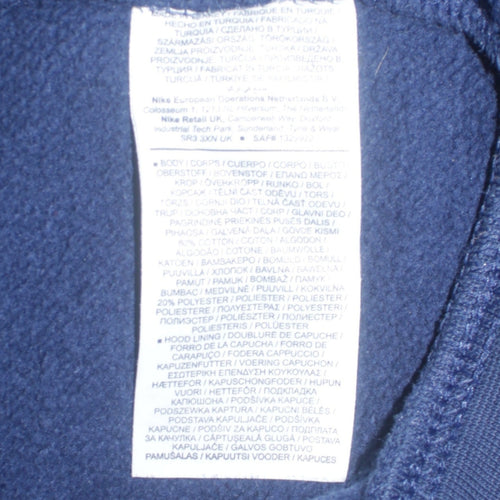 Nike Men's Blue Pullover Hoodie XS Graphic Logo Fleece
