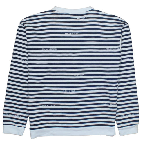 Tommy Hilfiger Women's Navy Stripe XS Pullover Sweatshirt