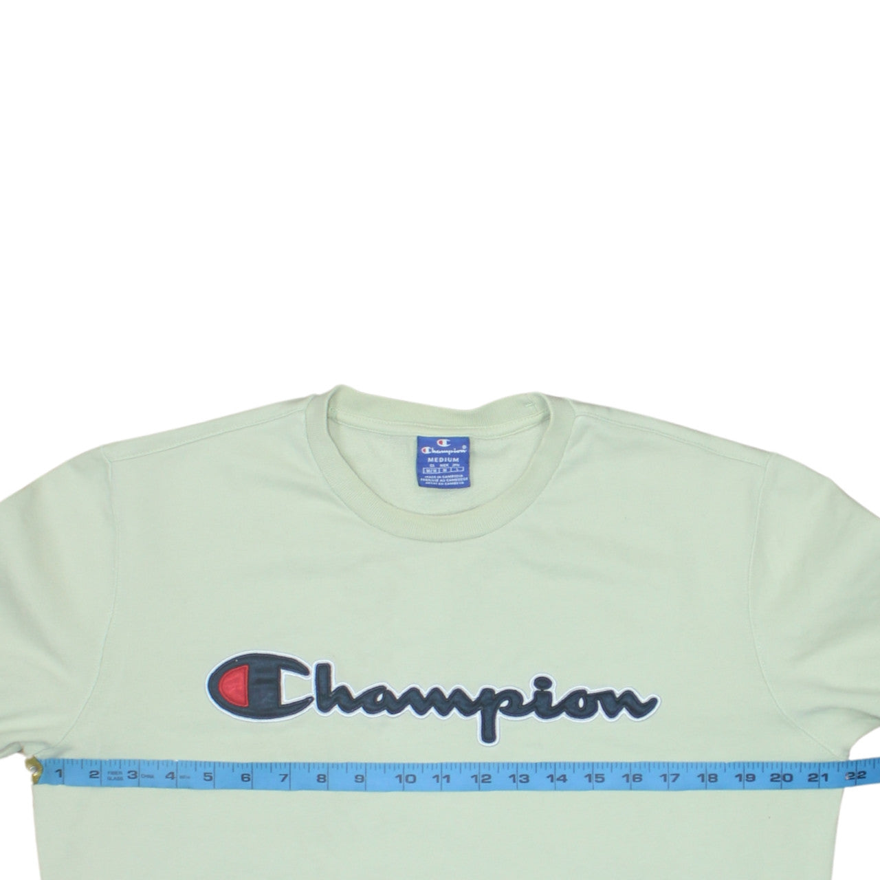 Champion Womens Mint Green Cotton Crew Neck Pullover Sweatshirt M