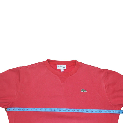 Lacoste Men's Red Regular Fit Crew Neck Sweatshirt Size M