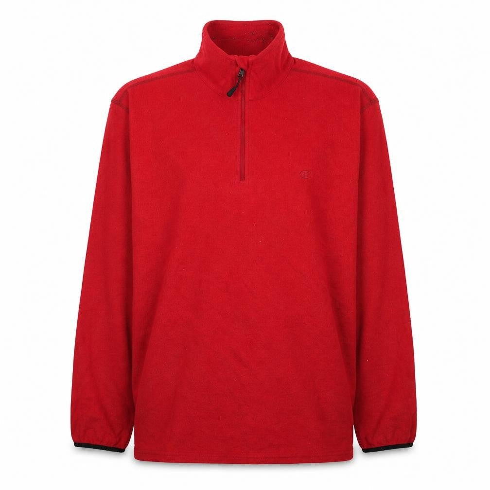 Front view of Champion Men's Red 3XL Fleece 1/4 Zip Sweatshirt