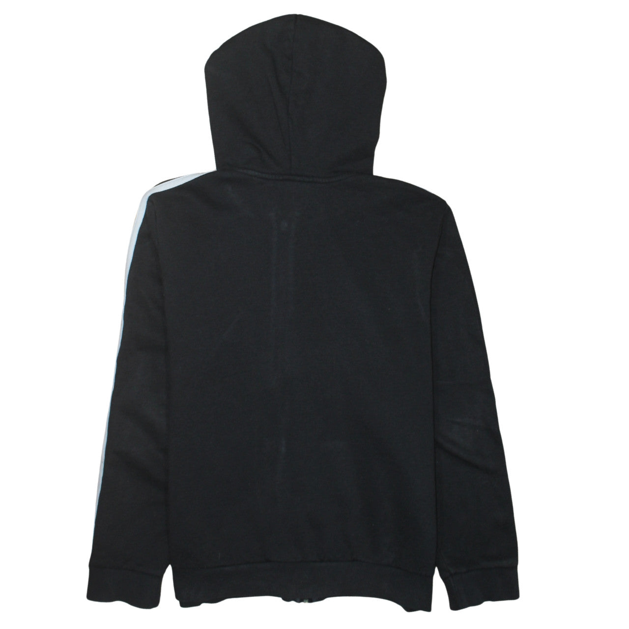 Adidas Womens Black Pullover Hoodie UK 12 Trefoil Logo 3-Stripes Cotton Blend
