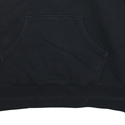 Adidas Womens Black Pullover Hoodie UK 12 Trefoil Logo 3-Stripes Cotton Blend