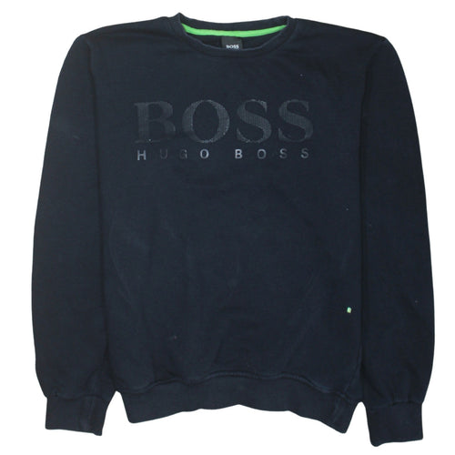 Hugo Boss Men's Black Logo Crew Neck Pullover Sweatshirt Size L