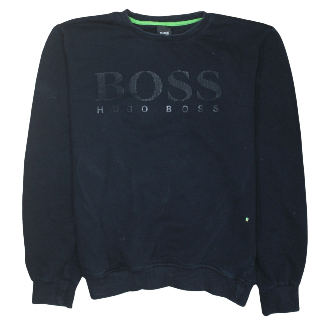 Hugo Boss Men's Black Logo Crew Neck Pullover Sweatshirt Size L