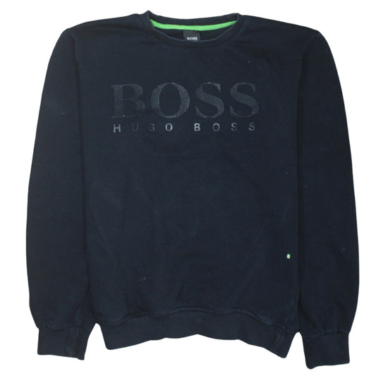 Hugo Boss Men's Black Logo Crew Neck Pullover Sweatshirt Size L