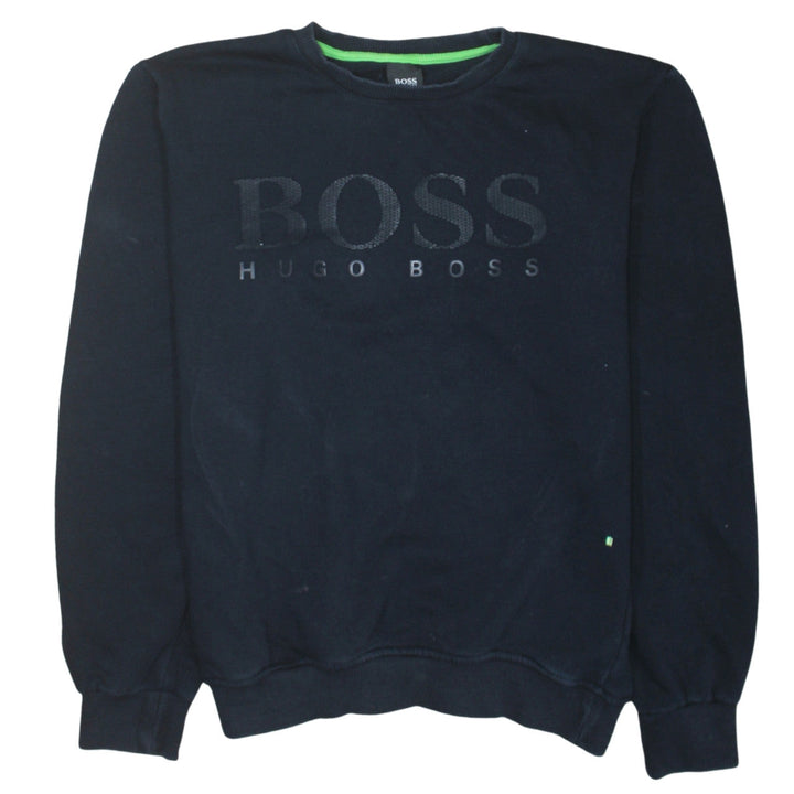 Hugo Boss Men's Black Logo Crew Neck Pullover Sweatshirt Size L