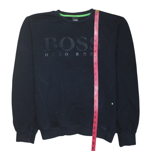 Hugo Boss Men's Black Logo Crew Neck Pullover Sweatshirt Size L