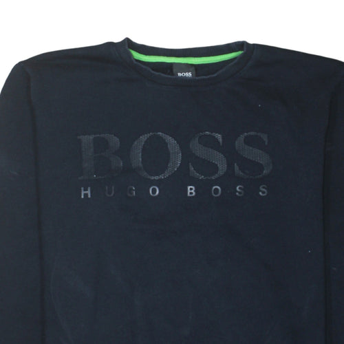 Hugo Boss Men's Black Logo Crew Neck Pullover Sweatshirt Size L
