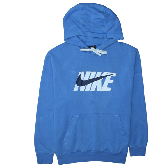 Nike Men's Blue Pullover Hoodie L Logo Fleece Hooded Sweatshirt