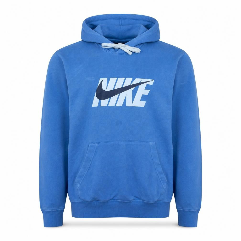 Nike Men's Blue Pullover Hoodie L Logo Fleece Hooded Sweatshirt
