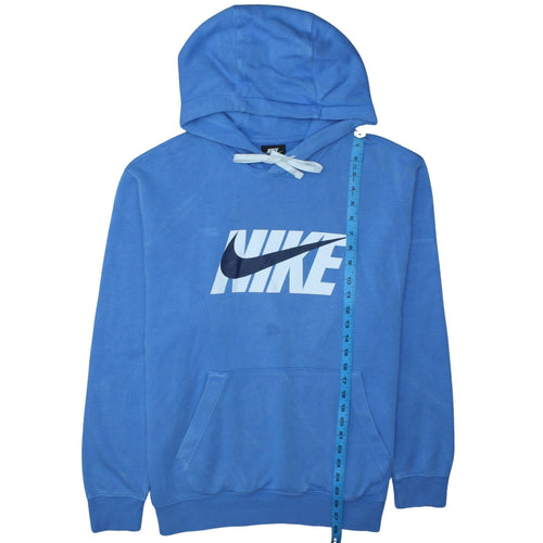 Nike Men's Blue Pullover Hoodie L Logo Fleece Hooded Sweatshirt