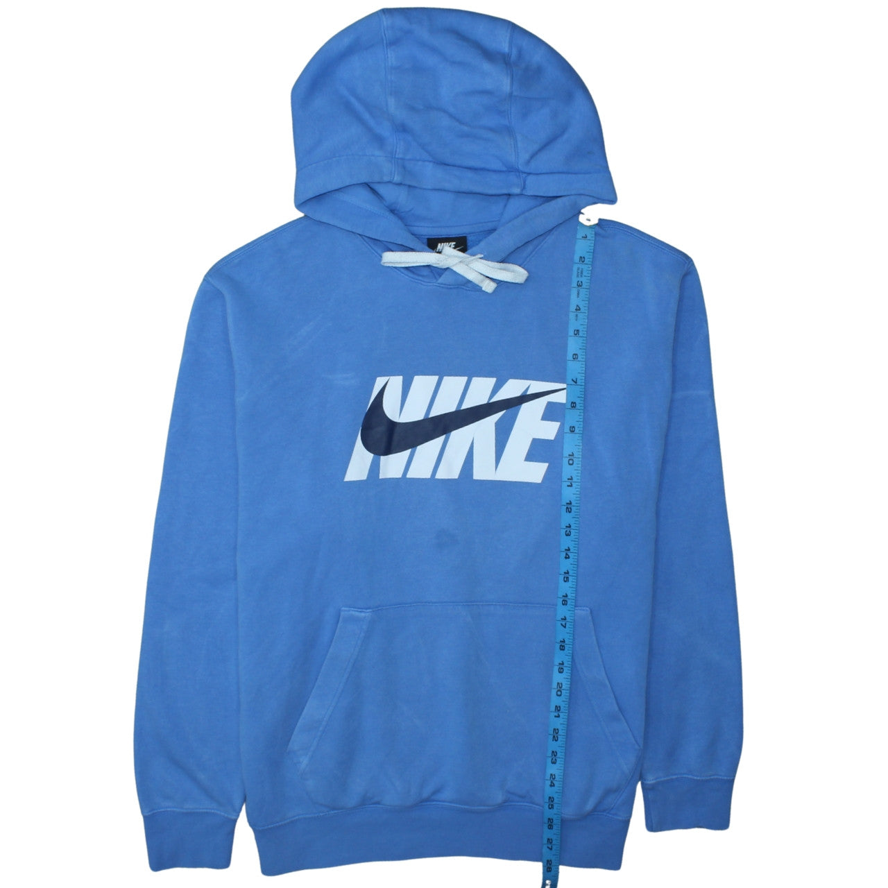 Nike Men's Blue Pullover Hoodie L Logo Fleece Hooded Sweatshirt