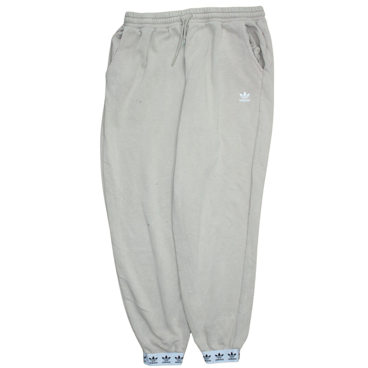 Adidas Womens Beige Sweatpants Joggers Size 16 Elastic Waist Lined Tapered