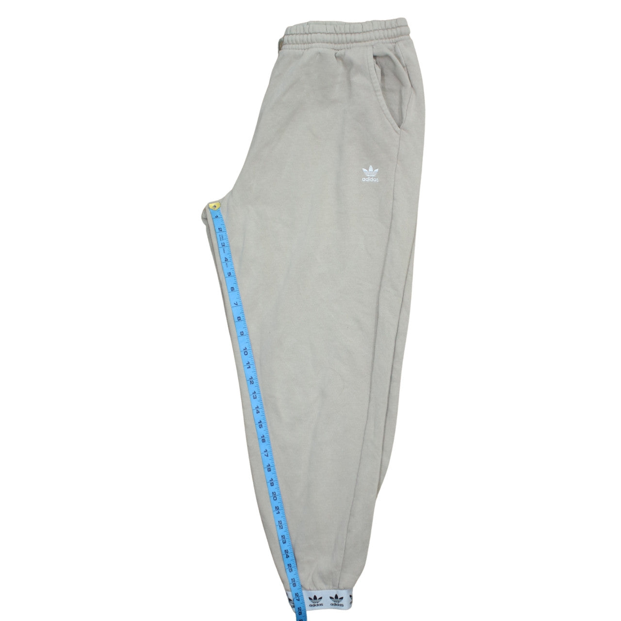 Adidas Womens Beige Sweatpants Joggers Size 16 Elastic Waist Lined Tapered