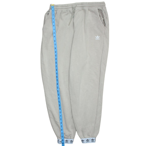 Adidas Womens Beige Sweatpants Joggers Size 16 Elastic Waist Lined Tapered
