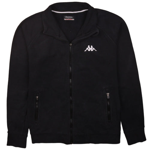 Kappa Boys Black XL Full Zip Fleece Sweatshirt with Logo