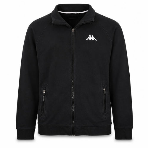 Kappa Boys Black XL Full Zip Fleece Sweatshirt with Logo
