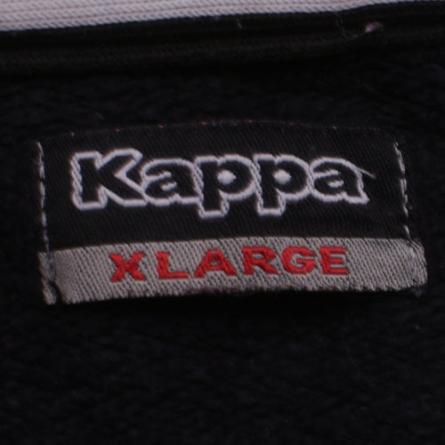 Kappa Boys Black XL Full Zip Fleece Sweatshirt with Logo