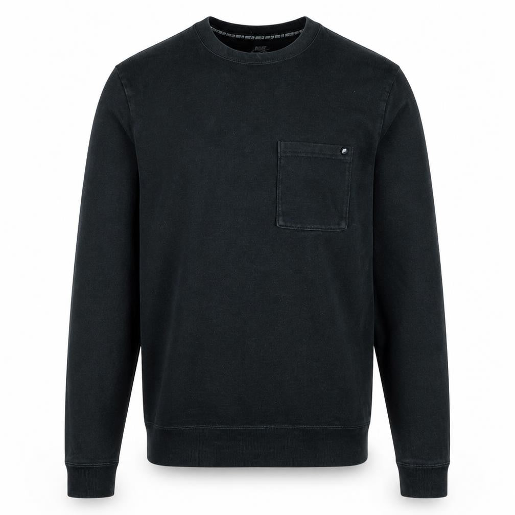 Front view of Nike SB Men's Black Small Pullover Crew Neck Sweatshirt