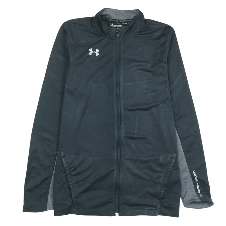 Under Armour Boys Black YXL Full Zip Sweatshirt Athletic Loose Fit