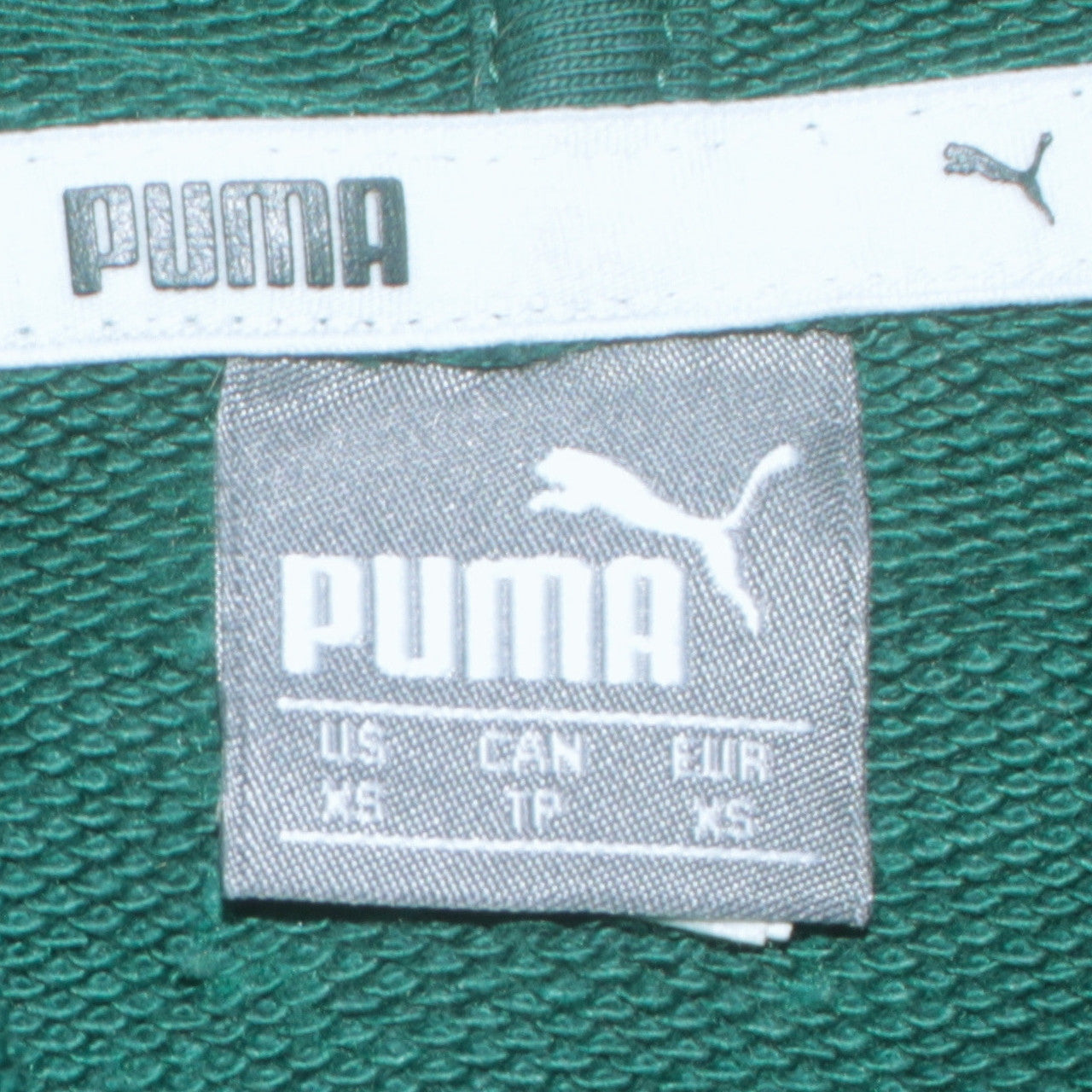Puma Womens Green XS Pullover Hoodie Sweatshirt Logo Print