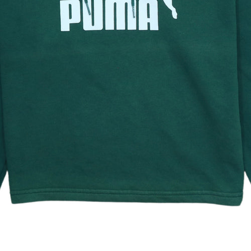 Puma Womens Green XS Pullover Hoodie Sweatshirt Logo Print