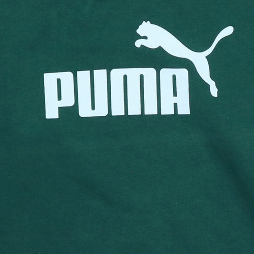 Puma Womens Green XS Pullover Hoodie Sweatshirt Logo Print