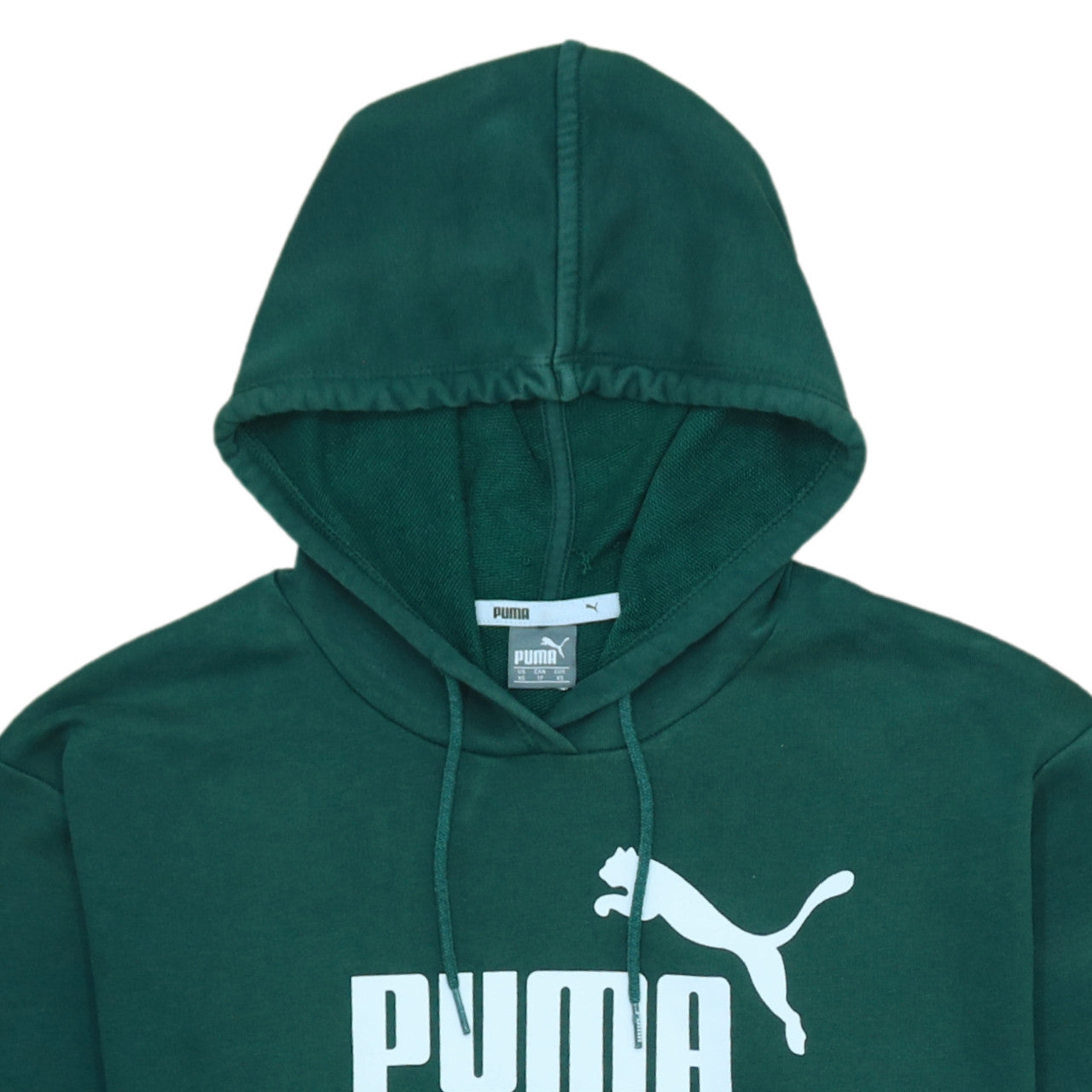 Puma Womens Green XS Pullover Hoodie Sweatshirt Logo Print