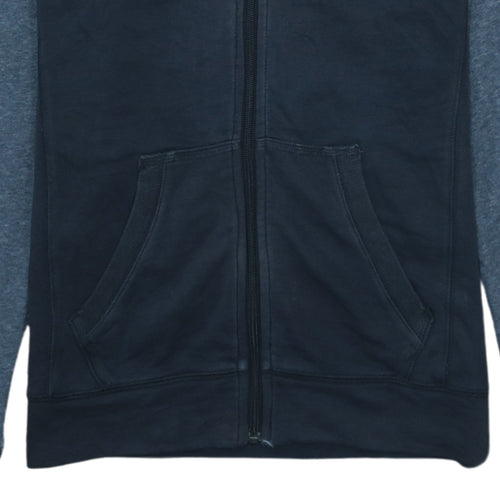 adidas Mens Blue Full Zip Hoodie XS Logo Graphic Sportswear