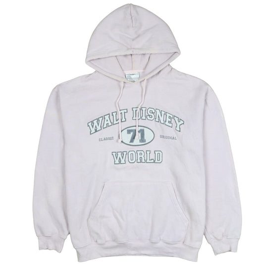 Walt Disney World Women Pink Pullover Hoodie M Cotton Blend Classic Style