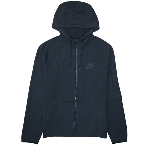 Nike Men's Black Full Zip Hoodie Size L Cotton Blend Sweatshirt