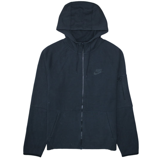 Nike Men's Black Full Zip Hoodie Size L Cotton Blend Sweatshirt